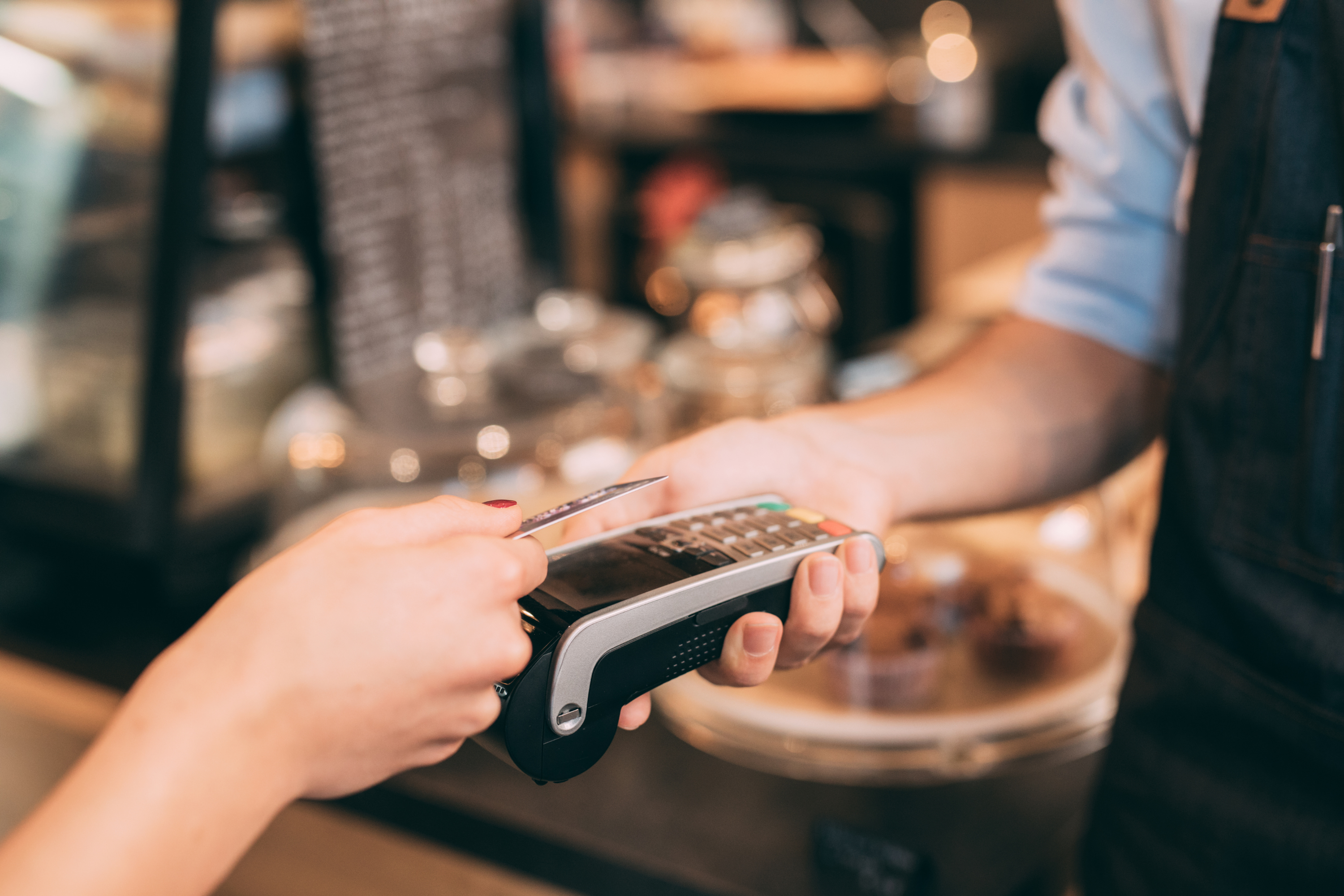 credit card payment at a restaurant
