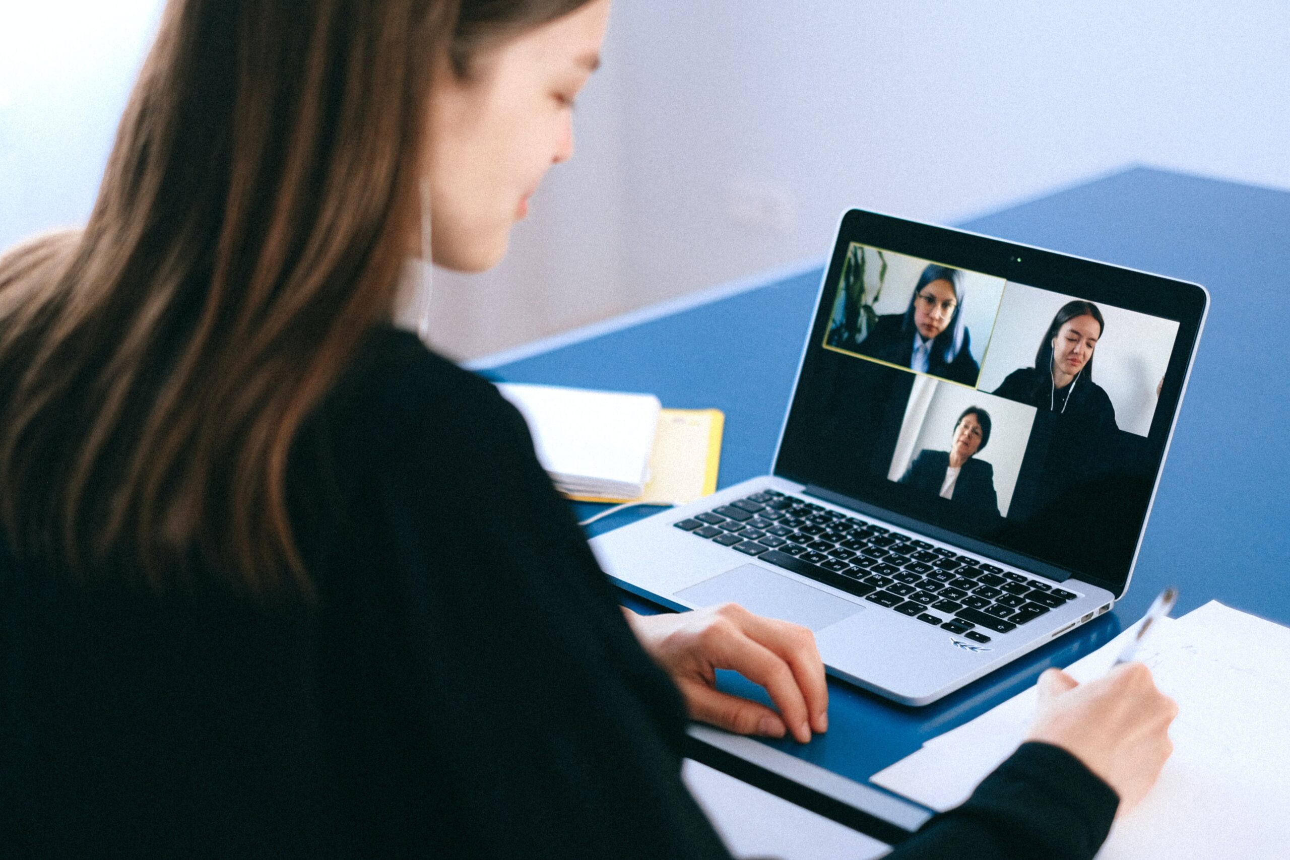 a team of women on a video conference