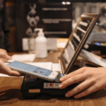 Customer Paying with Digital Payment at Small Business